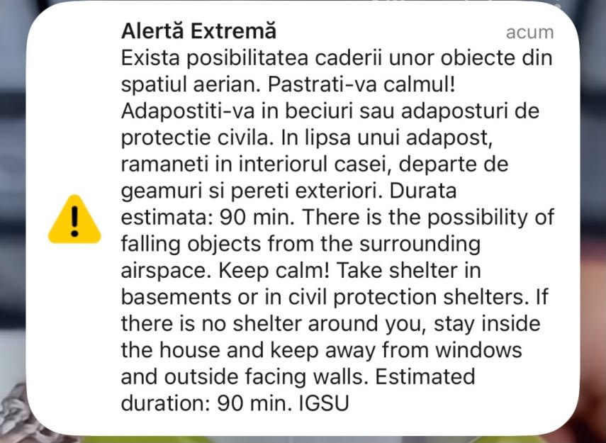 Alertă RO-ALERT în nordul județului Tulcea, populație avertizată Alertă RO-ALERT în nordul județului Tulcea, populație avertizată