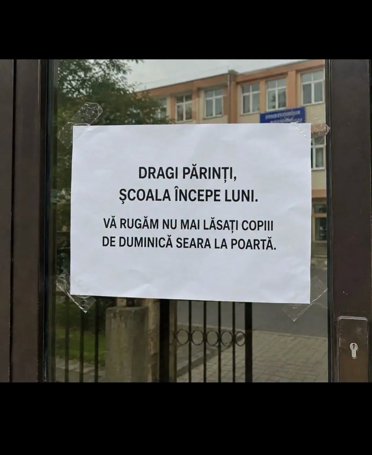 Elevi și profesori în curtea unei școli din Satu Mare Elevi și profesori în curtea unei școli din Satu Mare