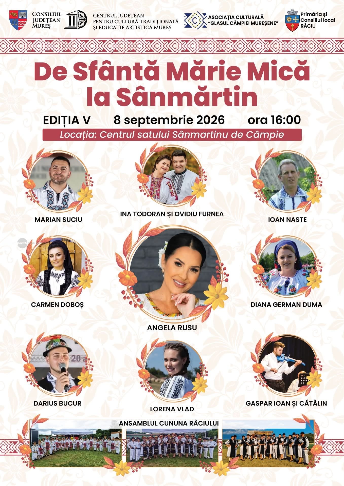 Spectacol folcloric „De Sfântă Mărie Mică la Sânmartin” pe 8 septembrie