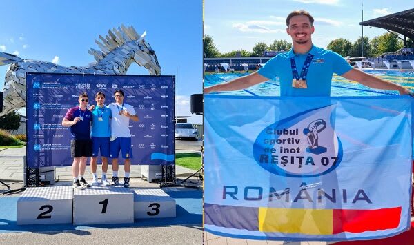 Un reșițean, campion european la înot masters! Polițistul Alexandru Neamțu a urcat pe cea mai înaltă treaptă a podiumului