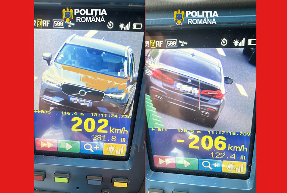 Polițiștii hunedoreni au urmărit șoferi cu viteze de peste 200 km/h pe A1