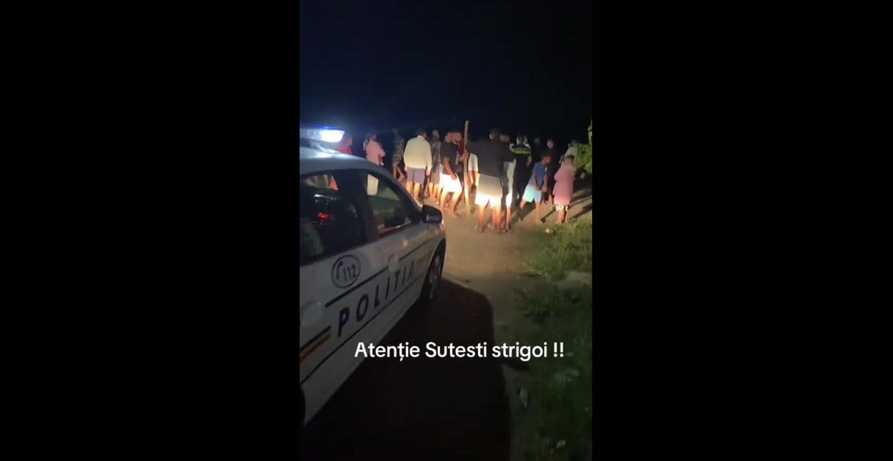 Indivizi mascați lovind pereții unei case în noaptea de 27 august în Șuțești Indivizi mascați lovind pereții unei case în noaptea de 27 august în Șuțești