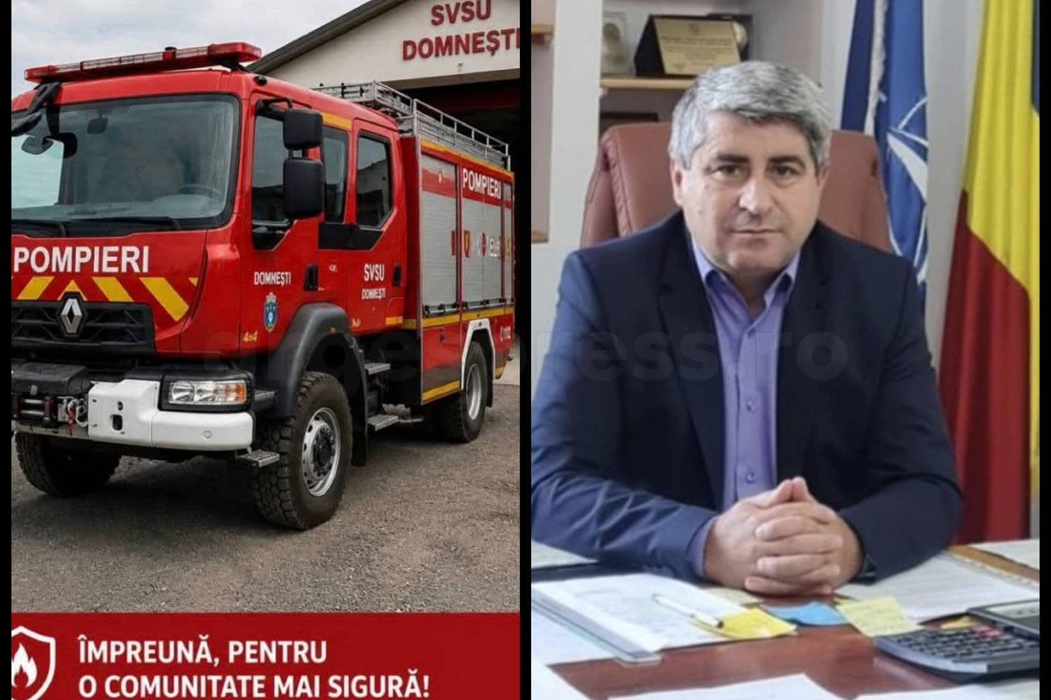 SVSU Domnești primește o autospecială de pompieri nouă, finanțată cu fonduri europene