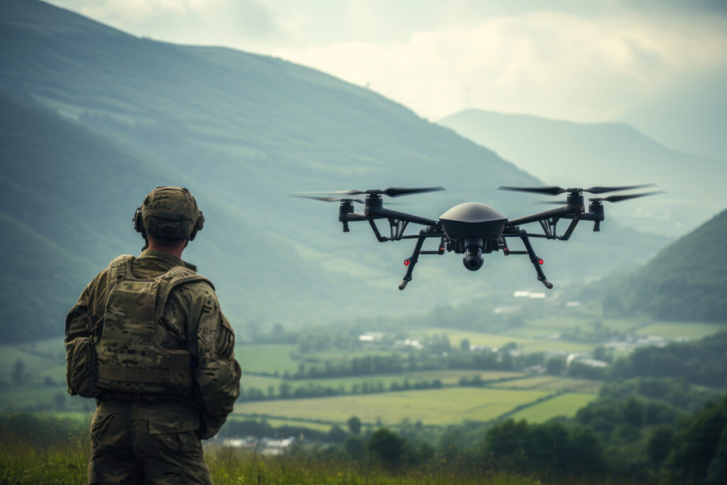 Drone militare elvețiene în zbor de recunoaștere Drone militare elvețiene în zbor de recunoaștere