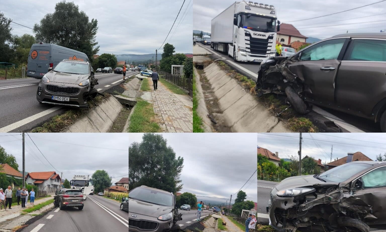 Un accident grav pe DN7 Pitești-Sibiu: șoferul a adormit la volan și a lovit un autotren