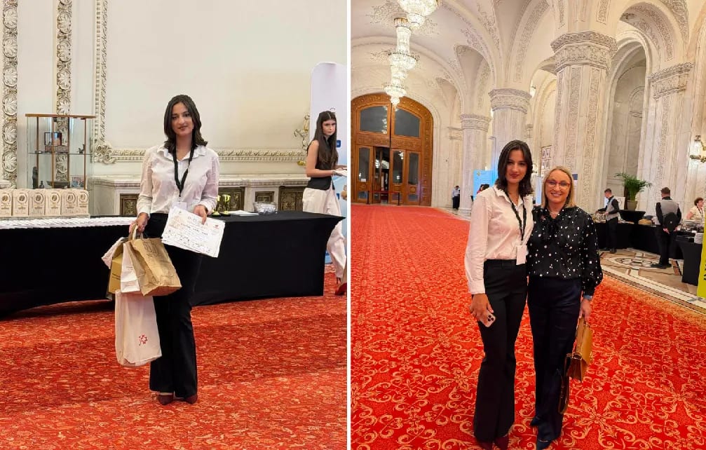 (FOTO) Ana-Dora Costea, elevă din Onești cu 10 la Bac, celebrată la Palatul Parlamentului și întâlnire cu Gabriela Szabo