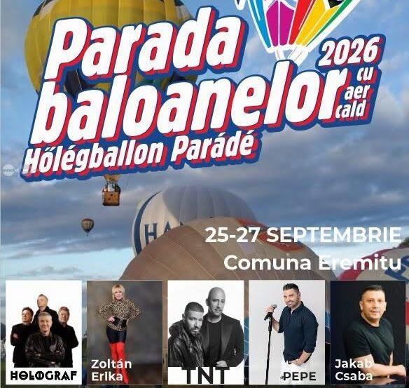 Baloane colorate în cerul deasupra comunei Eremitu Baloane colorate în cerul deasupra comunei Eremitu
