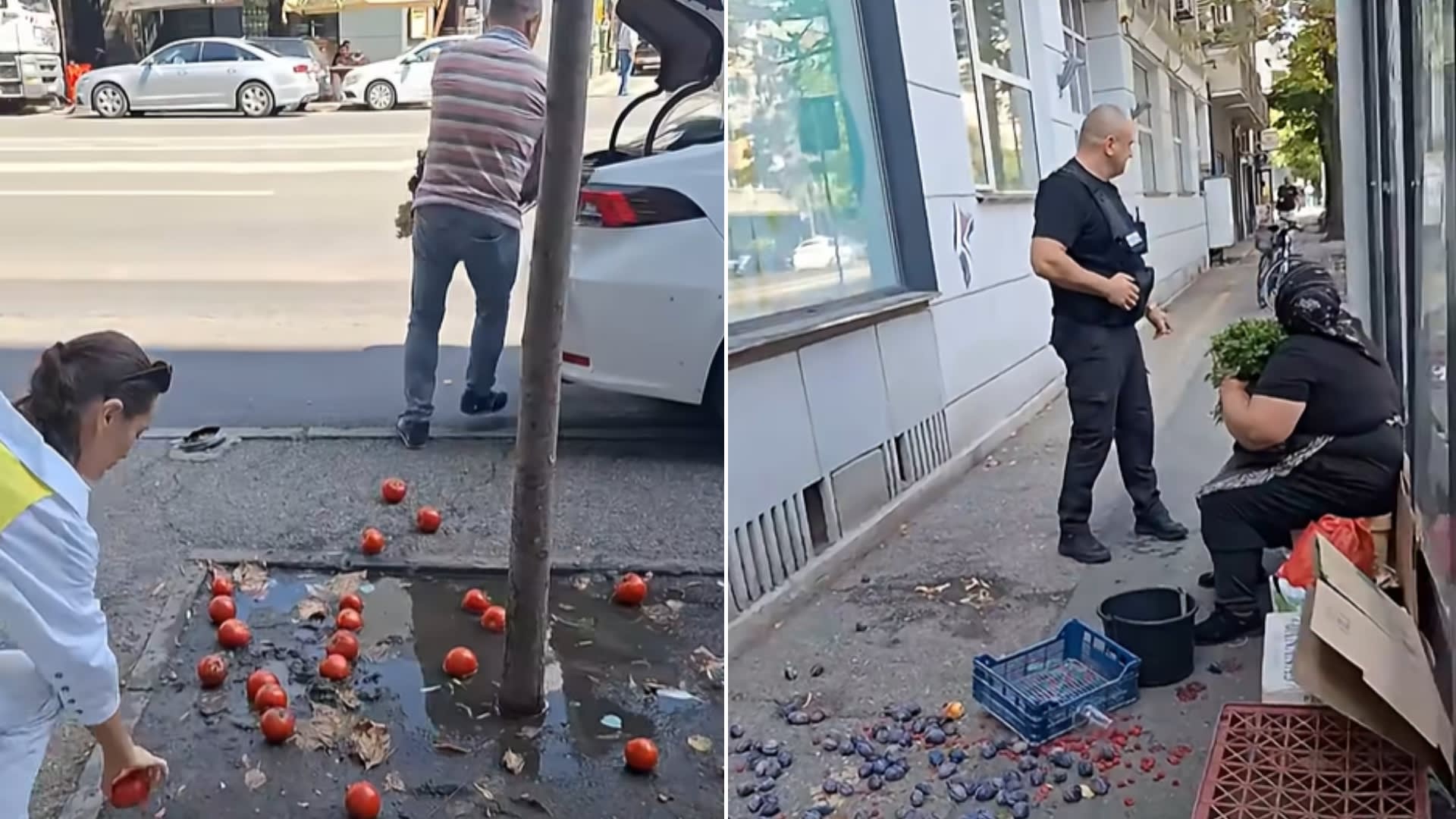 Femeie din Sectorul 1, în lacrimi după confiscarea mărfii de către polițiști