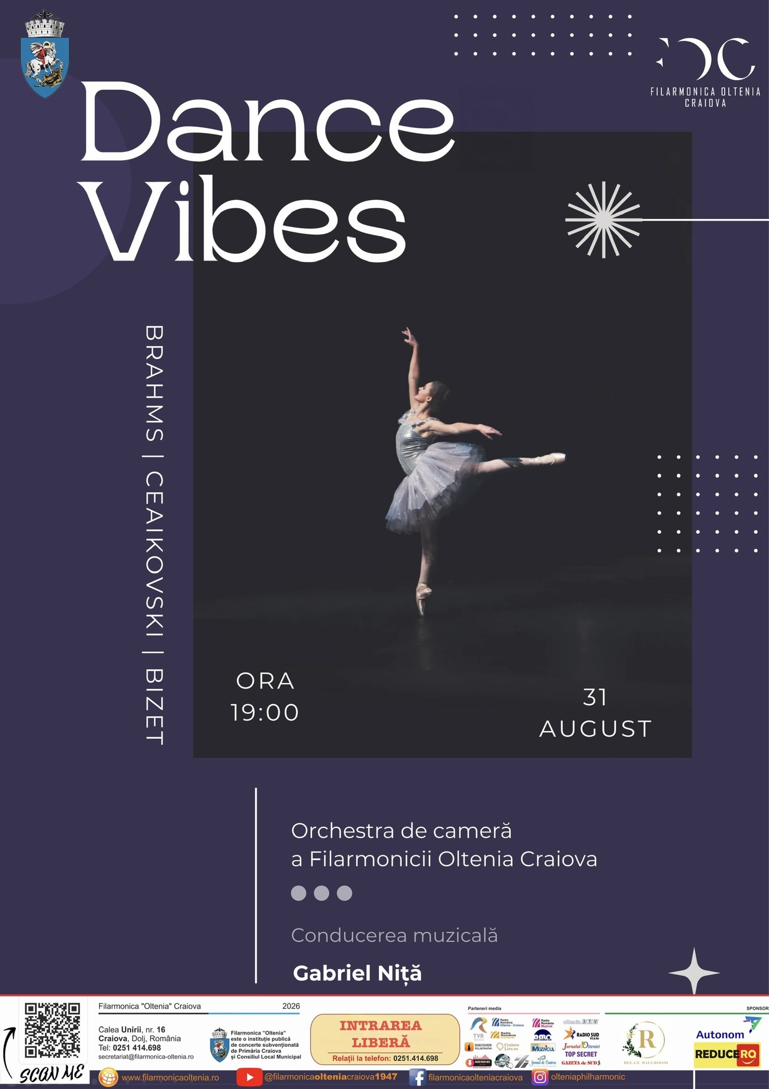 Orchestra de cameră în concert la Craiova, muzică și dans Orchestra de cameră în concert la Craiova, muzică și dans