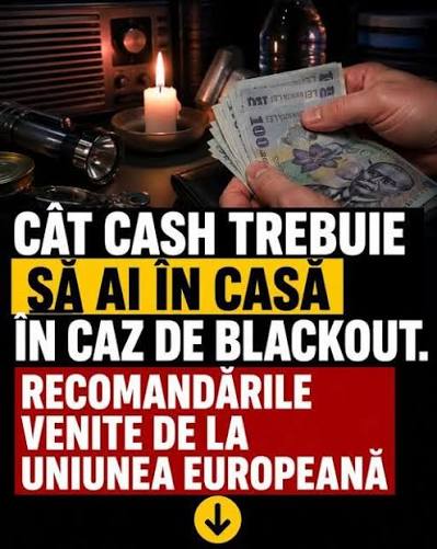 Autoritățile europene recomandă să avem în casă bani cash pentru primele 72 de ore