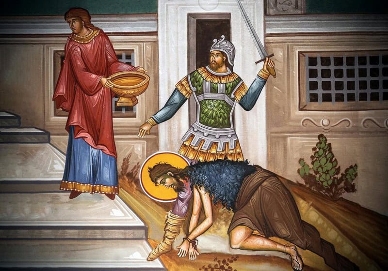 Sfântul Ioan Botezătorul, icoană religioasă tradițională românească Sfântul Ioan Botezătorul, icoană religioasă tradițională românească