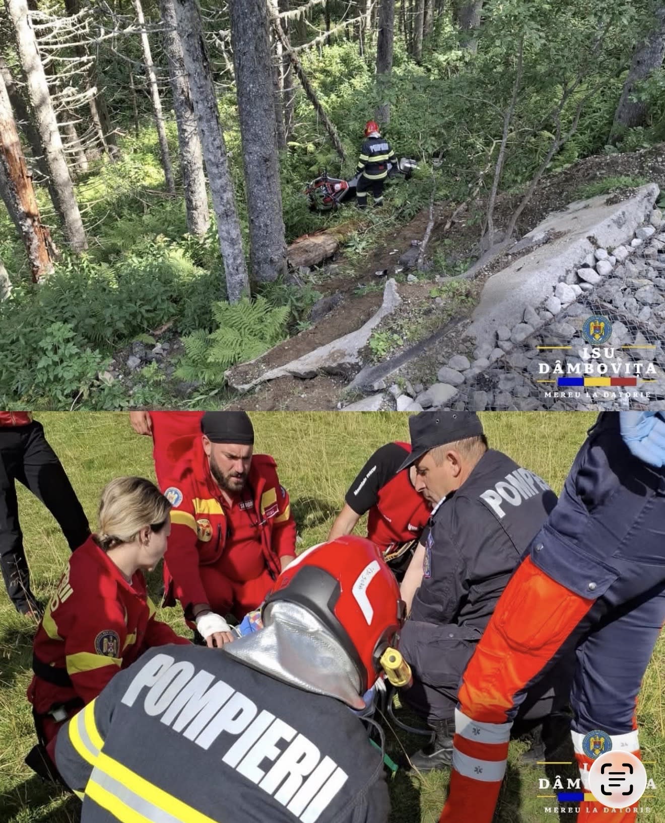 Elicopter SMURD și echipaje de intervenție la locul accidentului Elicopter SMURD și echipaje de intervenție la locul accidentului