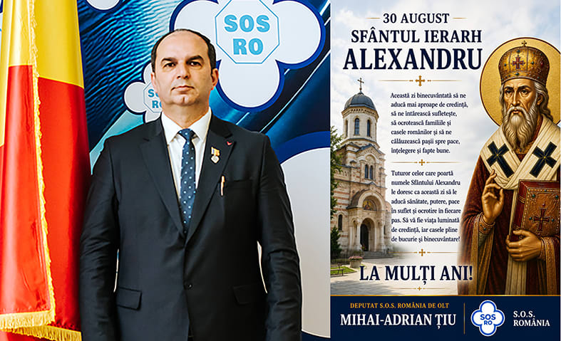 Deputatul Mihai Țiu transmite mesaj de Sfântul Alexandru Deputatul Mihai Țiu transmite mesaj de Sfântul Alexandru