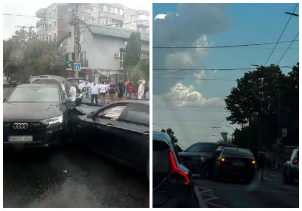 Două mașini avariate în accident pe strada Aurel Vlaicu din Cluj-Napoca Două mașini avariate în accident pe strada Aurel Vlaicu din Cluj-Napoca