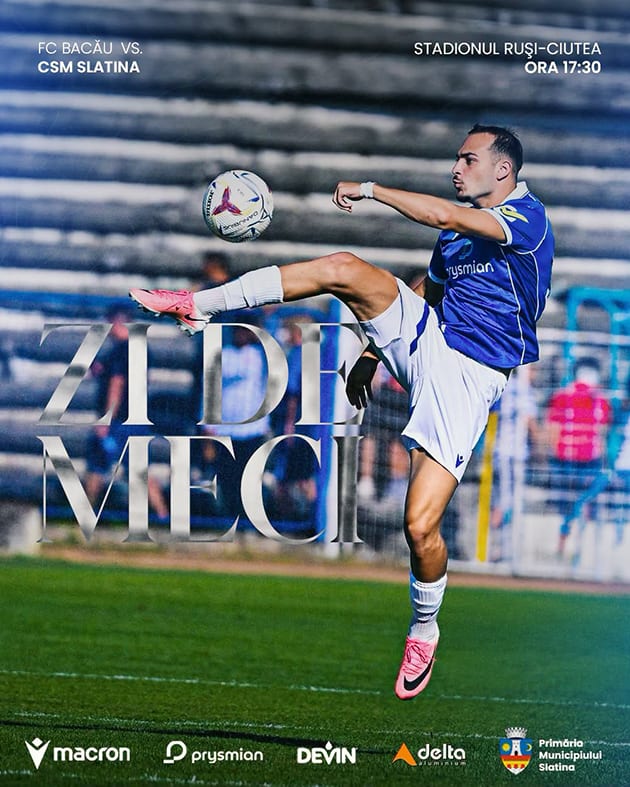 CSM Slatina caută a cincea victorie consecutivă în deplasarea de la FC Bacău