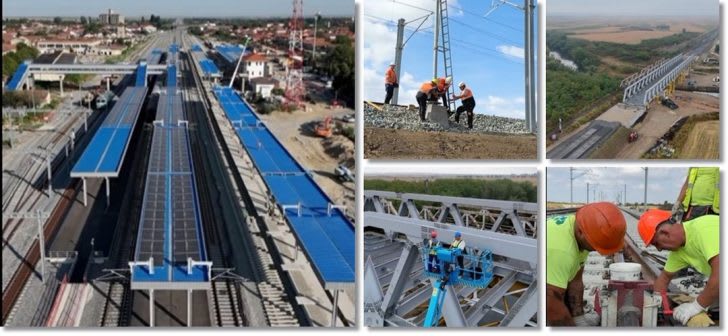 Tren modernizat circulând pe linie nouă în vestul României