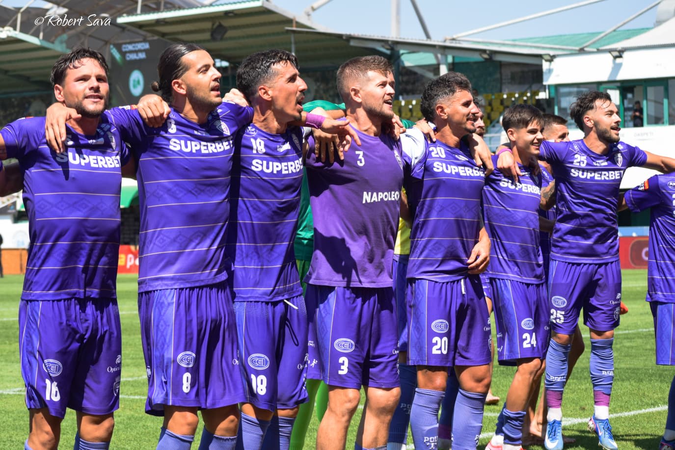 Fotbal echipa Politehnica Timișoara în teren
