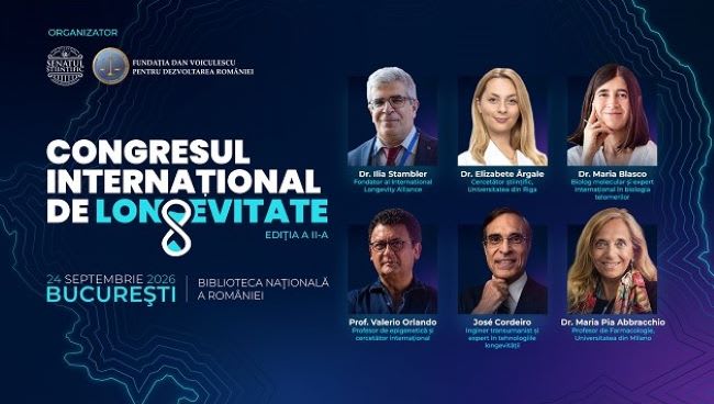 Eveniment științific congres longevitate 2026 la București Eveniment științific congres longevitate 2026 la București