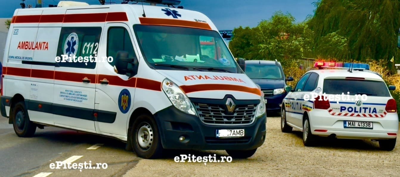 Accident grav la Mioveni, Argeș: o persoană inconștientă, trei victime