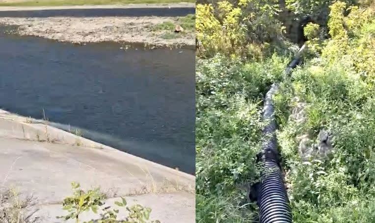 Conductă deversând apă uzată în Olt, descoperită de pescari