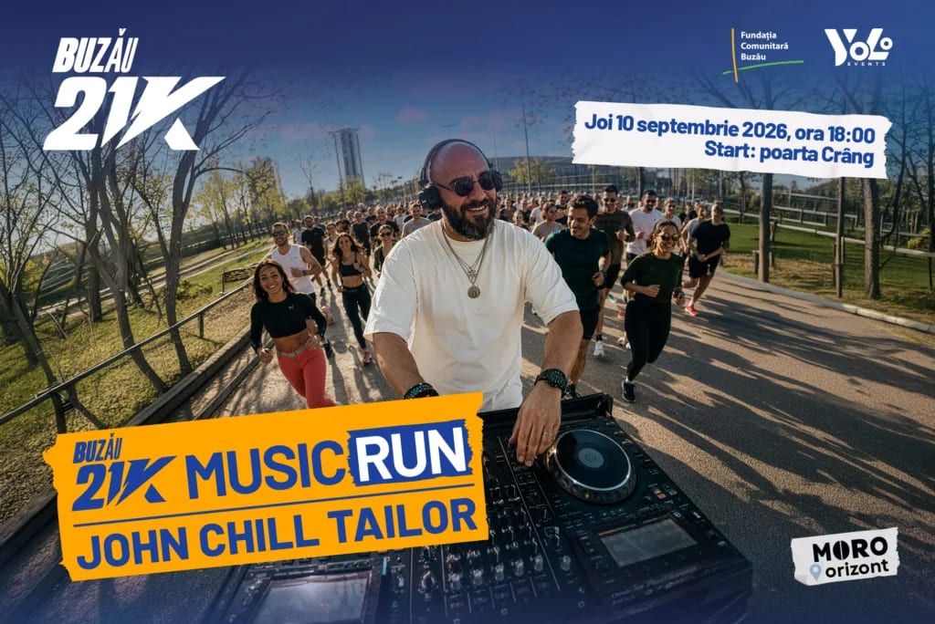 Alergare în ritm de muzică, pe străzile Buzăului