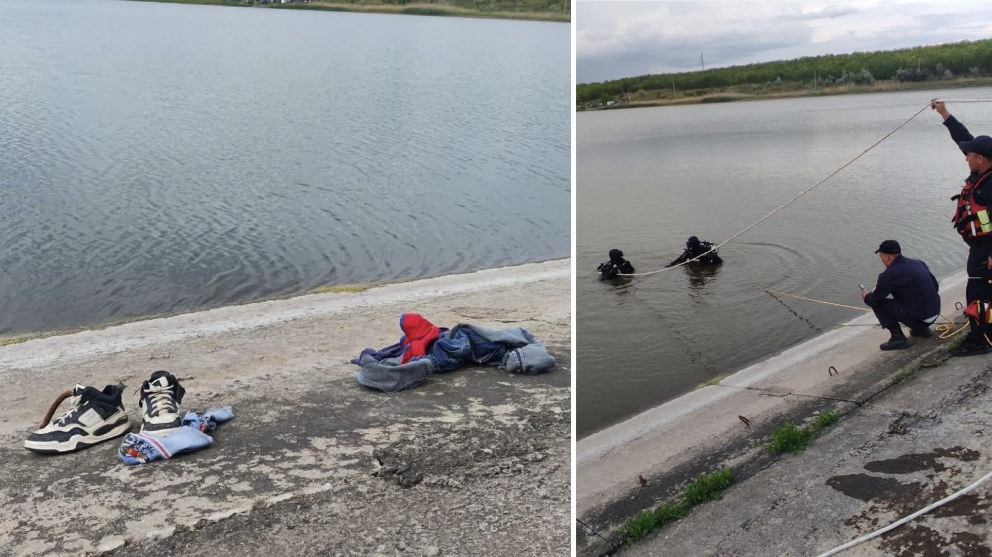 Două persoane, găsite decedate în lacul Secu, pompierii au intervenit cu scafandri