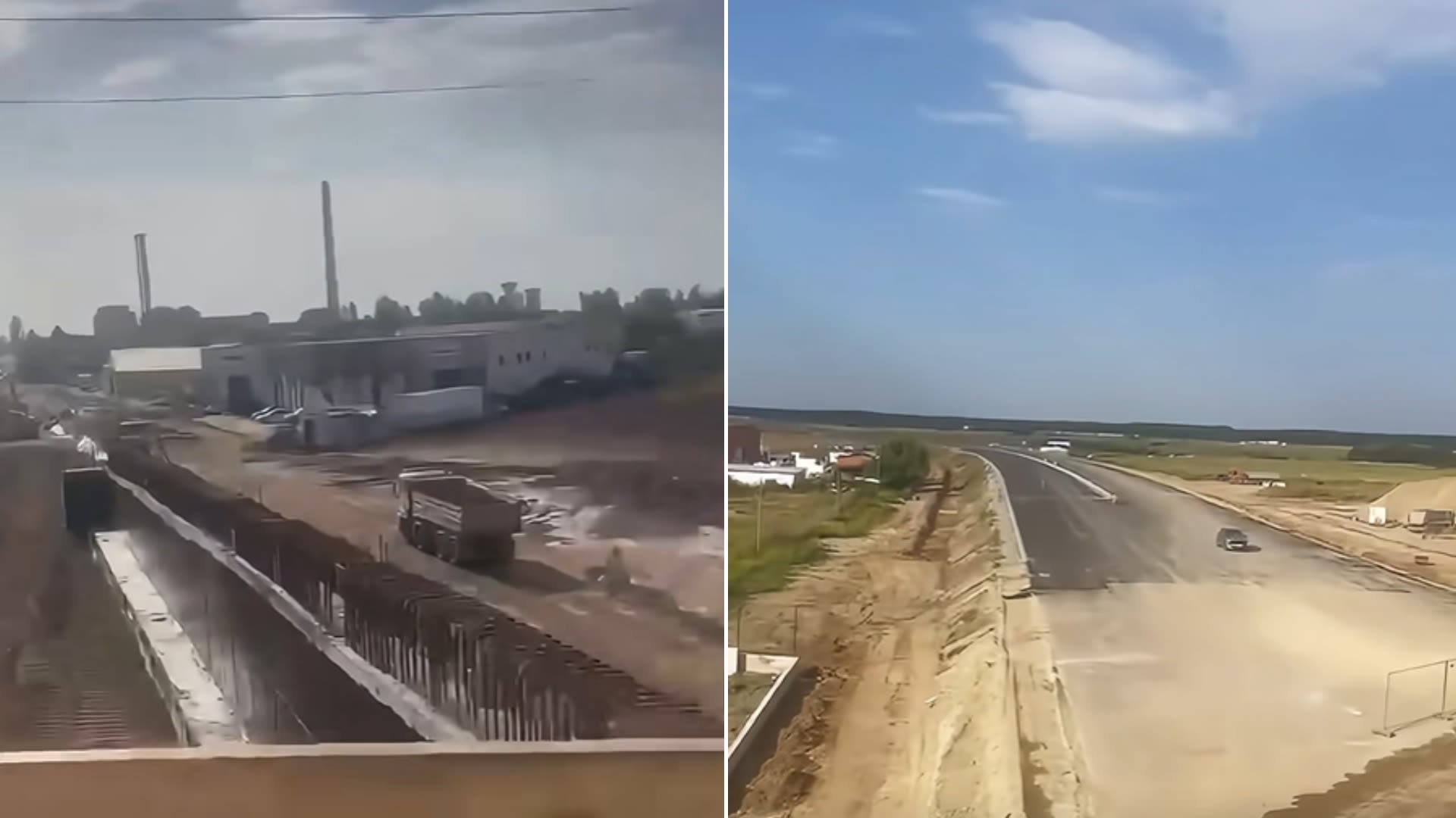 șantier autostradă, pasaj DN3, muncitori, utilaje