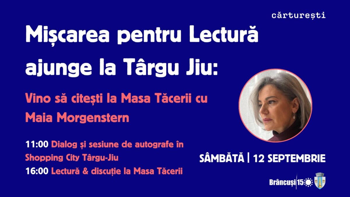 Maia Morgenstern participă la eveniment de lectură la Masa Tăcerii din Târgu Jiu
