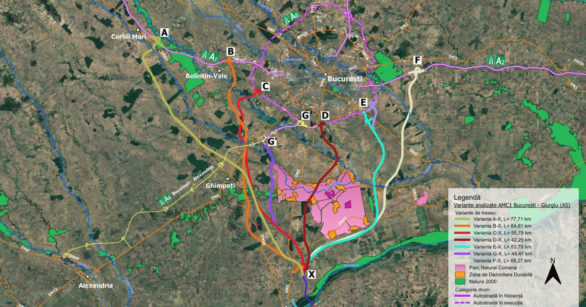 harta trasee autostradă București-Giurgiu, plan rutier harta trasee autostradă București-Giurgiu, plan rutier