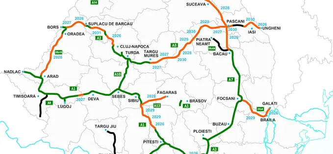 hartă autostrăzi România 2026, proiecte în construcție hartă autostrăzi România 2026, proiecte în construcție