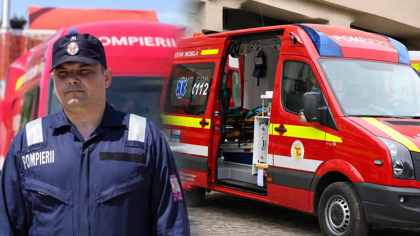Pompierul Cătălin Lupu a salvat o femeie implicată într-un accident grav în Roman