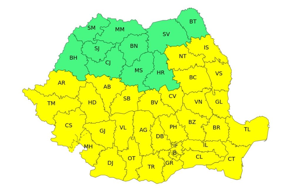 Trei sferturi din țară intră astăzi sub atenționare de caniculă în Oltenia și Banat