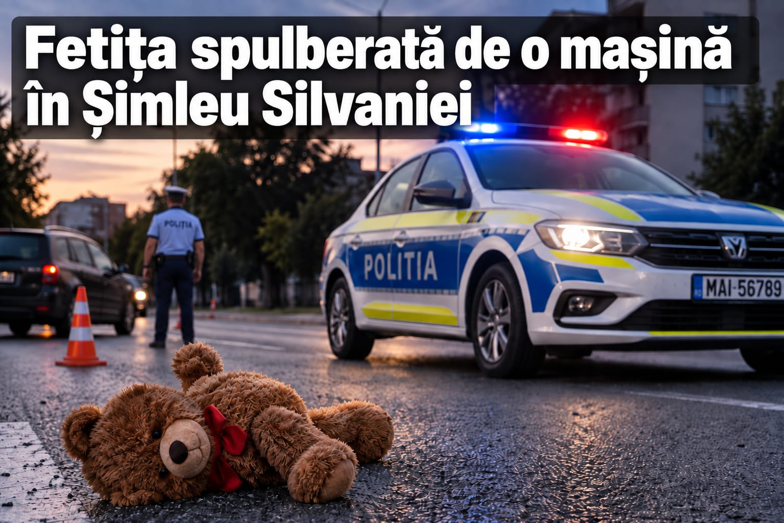Fetiță de 4 ani rănită grav după ce a fost lovită de o mașină în Șimleu