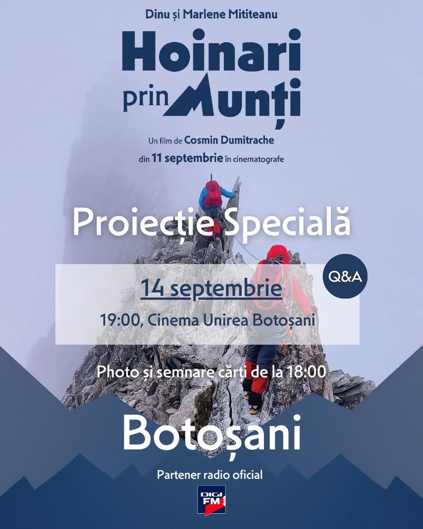 Cinema Unirea Botoșani: Proiecții speciale cu Dinu Mititeanu, pe 14 septembrie Cinema Unirea Botoșani: Proiecții speciale cu Dinu Mititeanu, pe 14 septembrie