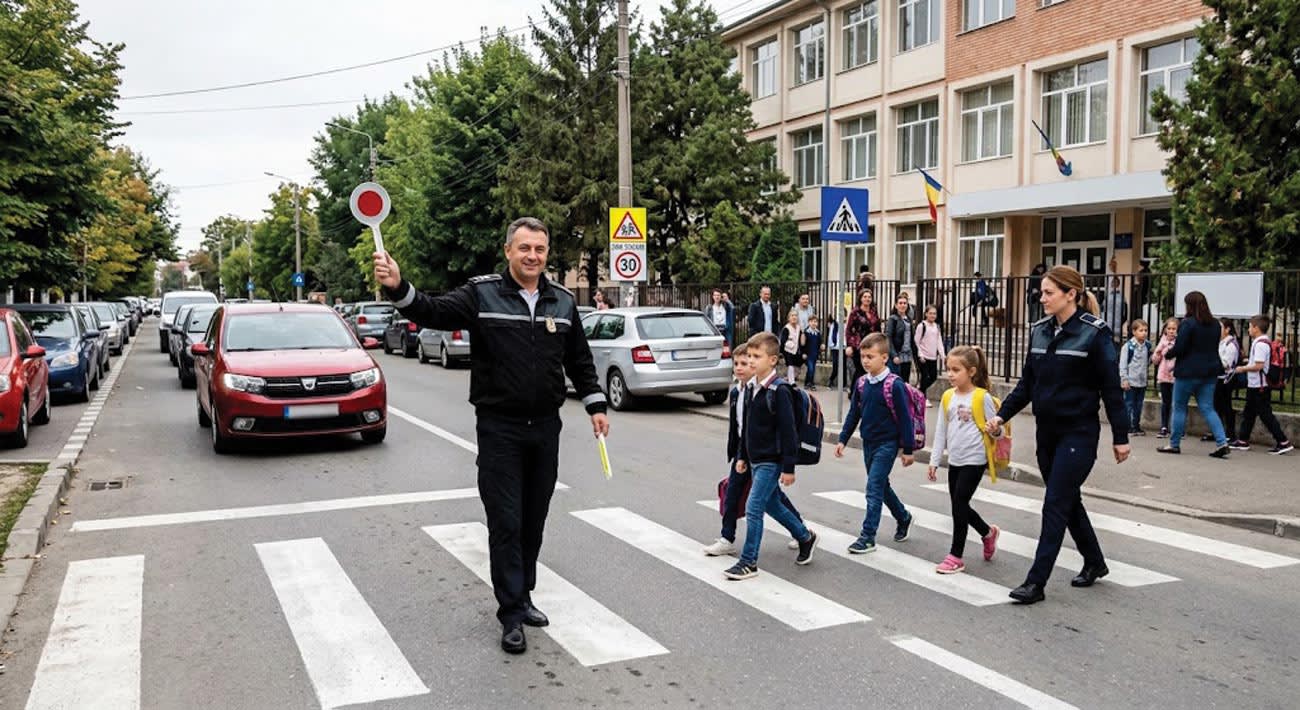 Polițiștii din Brăila acționează pentru siguranța elevilor în prima zi de școală