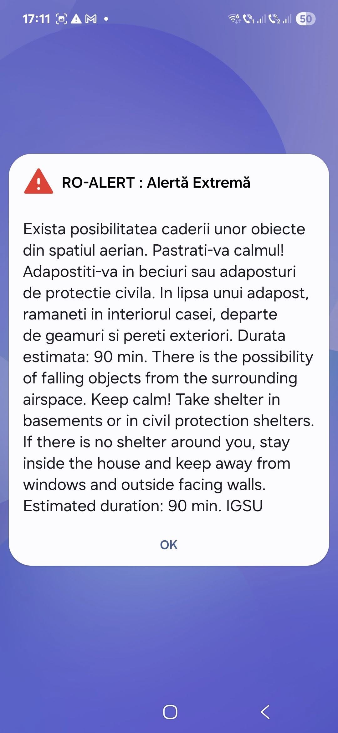 BREAKING: RO-ALERT în Botoșani! Pericol de obiecte căzute din spațiul aerian. Oamenii, îndemnați să se adăpostească BREAKING: RO-ALERT în Botoșani! Pericol de obiecte căzute din spațiul aerian. Oamenii, îndemnați să se adăpostească