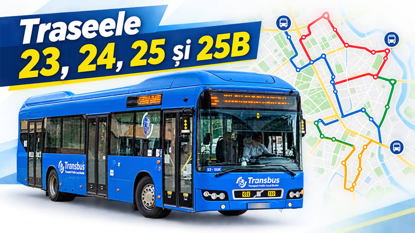 Transbus Buzău ajustează programul de circulație pentru traseele 23, 24, 25 și 25B începând cu 9 septembrie 2026