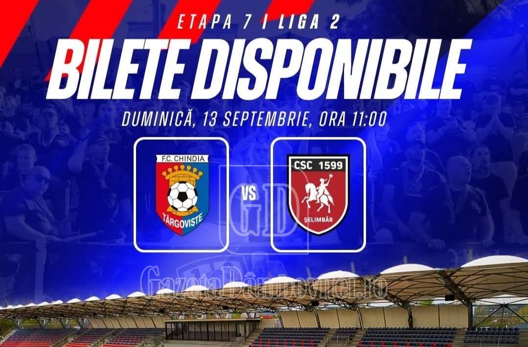 Biletele pentru meciul Chindiei Târgoviște cu CSC Șelimbăr au fost puse în vânzare