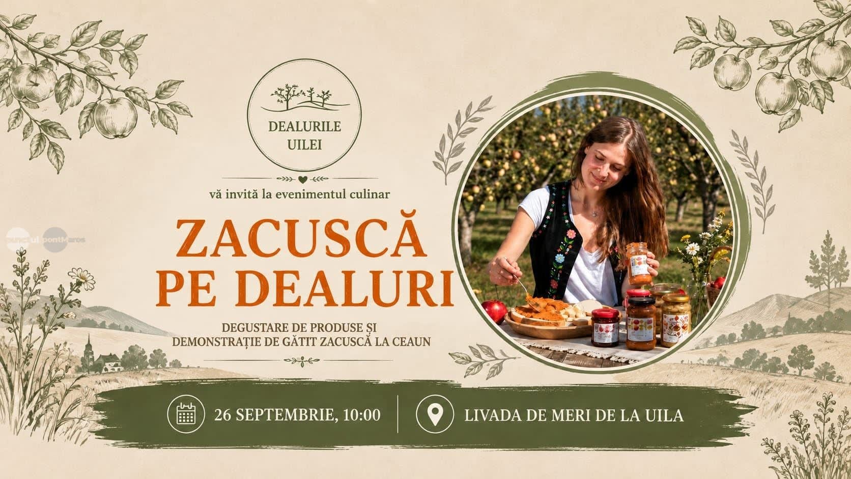 Livada de meri din Uila va găzdui evenimentul «Zacuscă pe Dealuri» pe 26 septembrie
