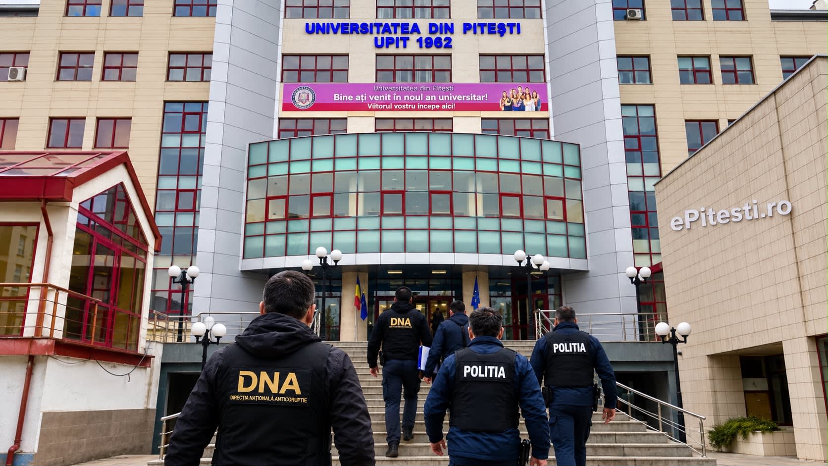 echipe de poliție efectuează percheziții la universitate echipe de poliție efectuează percheziții la universitate