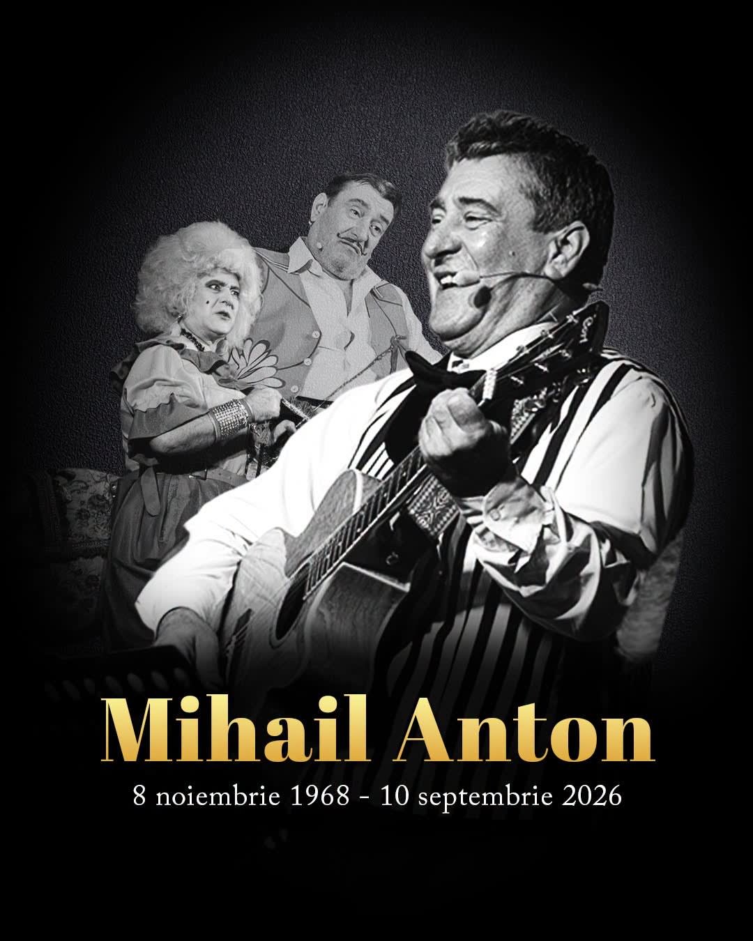 artist Mihail Anton pe scenă, Galați, actor în spectacol
