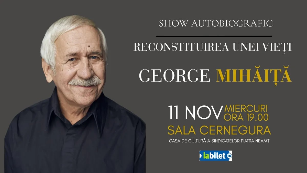 George Mihăiță va susține un one-man show la Piatra Neamț în noiembrie 2026