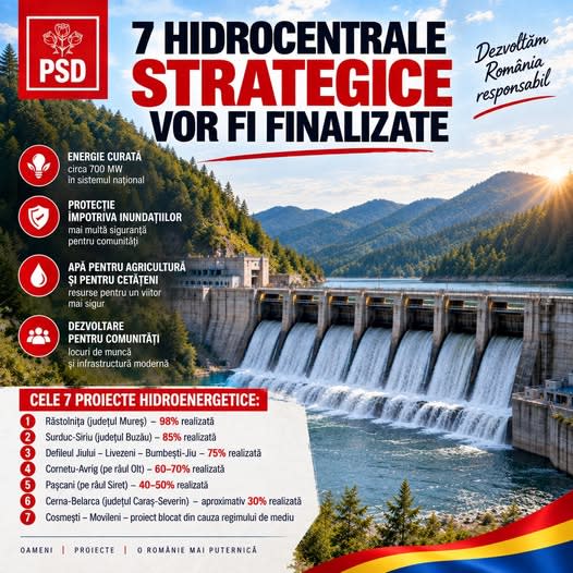 Deputatul Marian MINA afirmă că blocarea proiectelor hidroenergetice afectează dezvoltarea țării