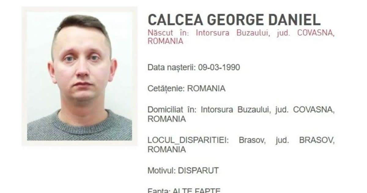 Bărbat de 36 de ani, dispărut în Întorsura Buzăului după vacanță în România