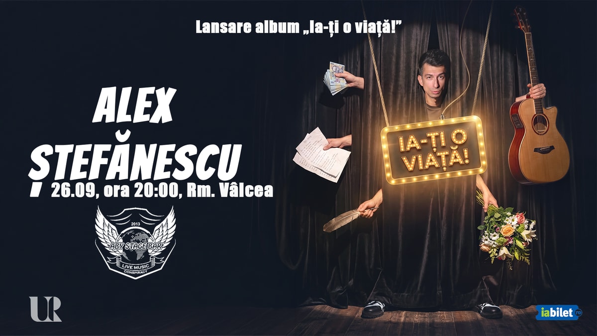 Alex Ștefănescu în timpul spectacolului «Ia-ți o viață!» Alex Ștefănescu în timpul spectacolului «Ia-ți o viață!»