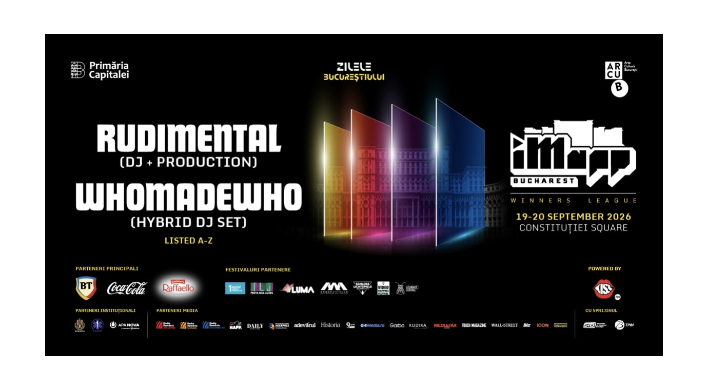 scenă festival muzică electronică în Piața Constituției, București scenă festival muzică electronică în Piața Constituției, București
