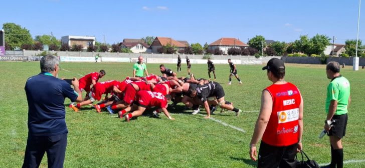 jucători rugby SCM Timișoara în meciul de la Cluj