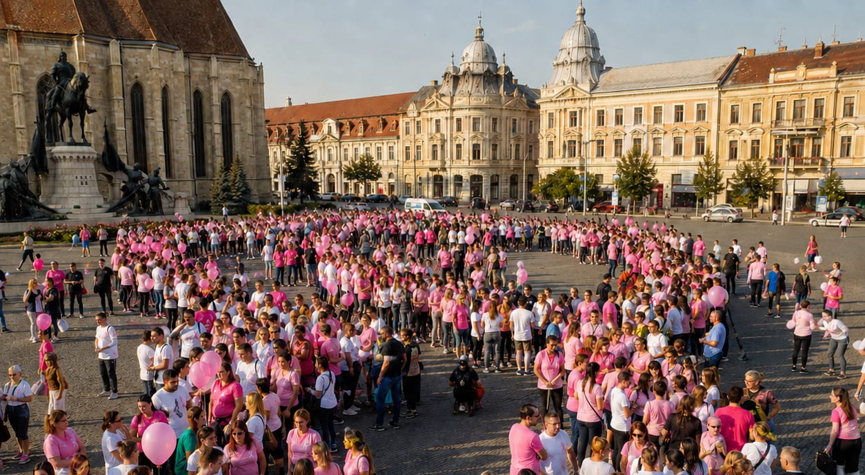 Clujenii participă la prima panglică umană împotriva cancerului pe 16 octombrie 2026