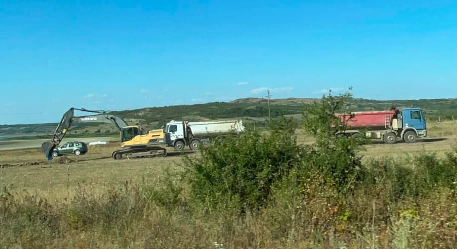 șantier autostradă în Sălaj, muncitori la lucru șantier autostradă în Sălaj, muncitori la lucru