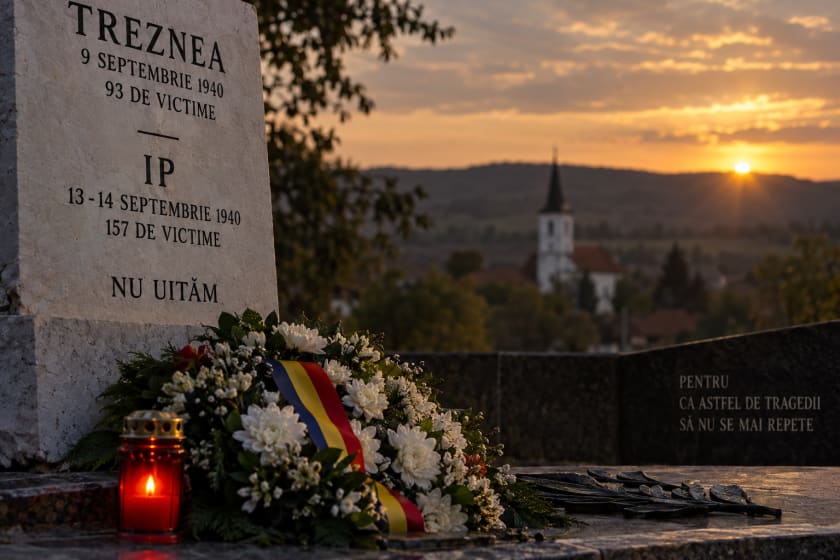 ceremonie comemorativă la monumentul victimelor din Treznea și Ip ceremonie comemorativă la monumentul victimelor din Treznea și Ip